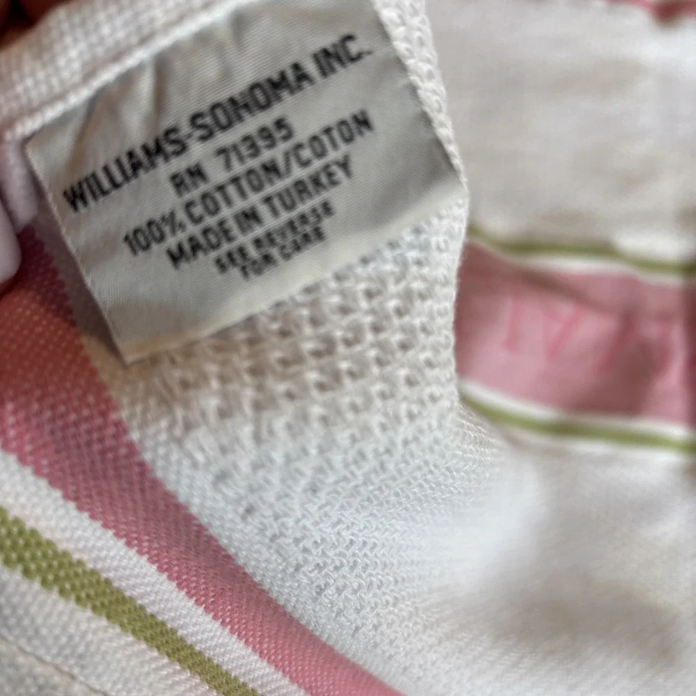 Williams-Sonoma Green, White Pink WAFFLE 100% TURKISH Cotton‎ Dish Cloth 18x26